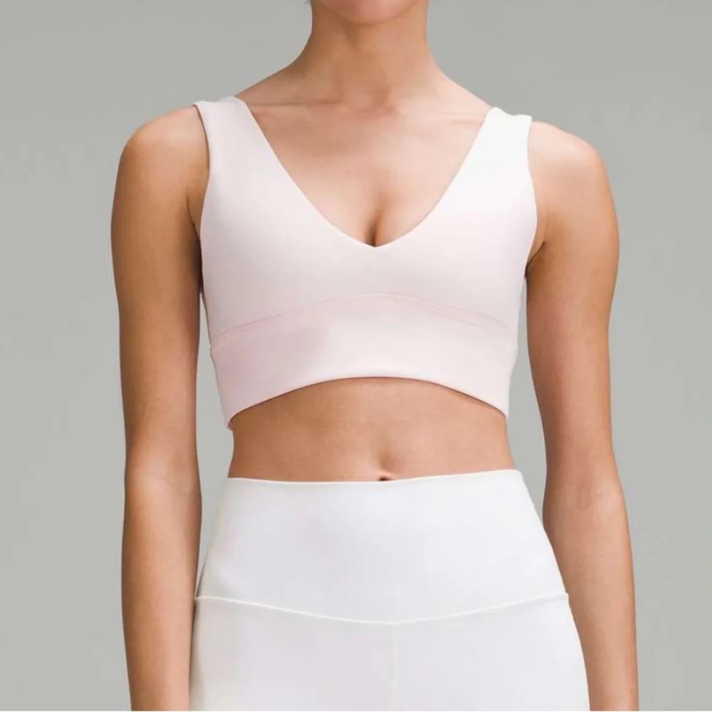 $54 Lululemon Align V-Neck Bra *Light Support, A/B Cup Meadowsweet Pink - Picture 2 of 9